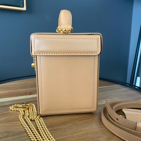 Mark Cross Grace CUBE BOX Bag Beige NEW Leather Cross Body Mini Bag AUTHENTIC 🥰 - Picture 6 of 14